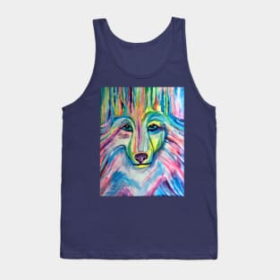 Aura of the Northern Lights Wolf Tank Top